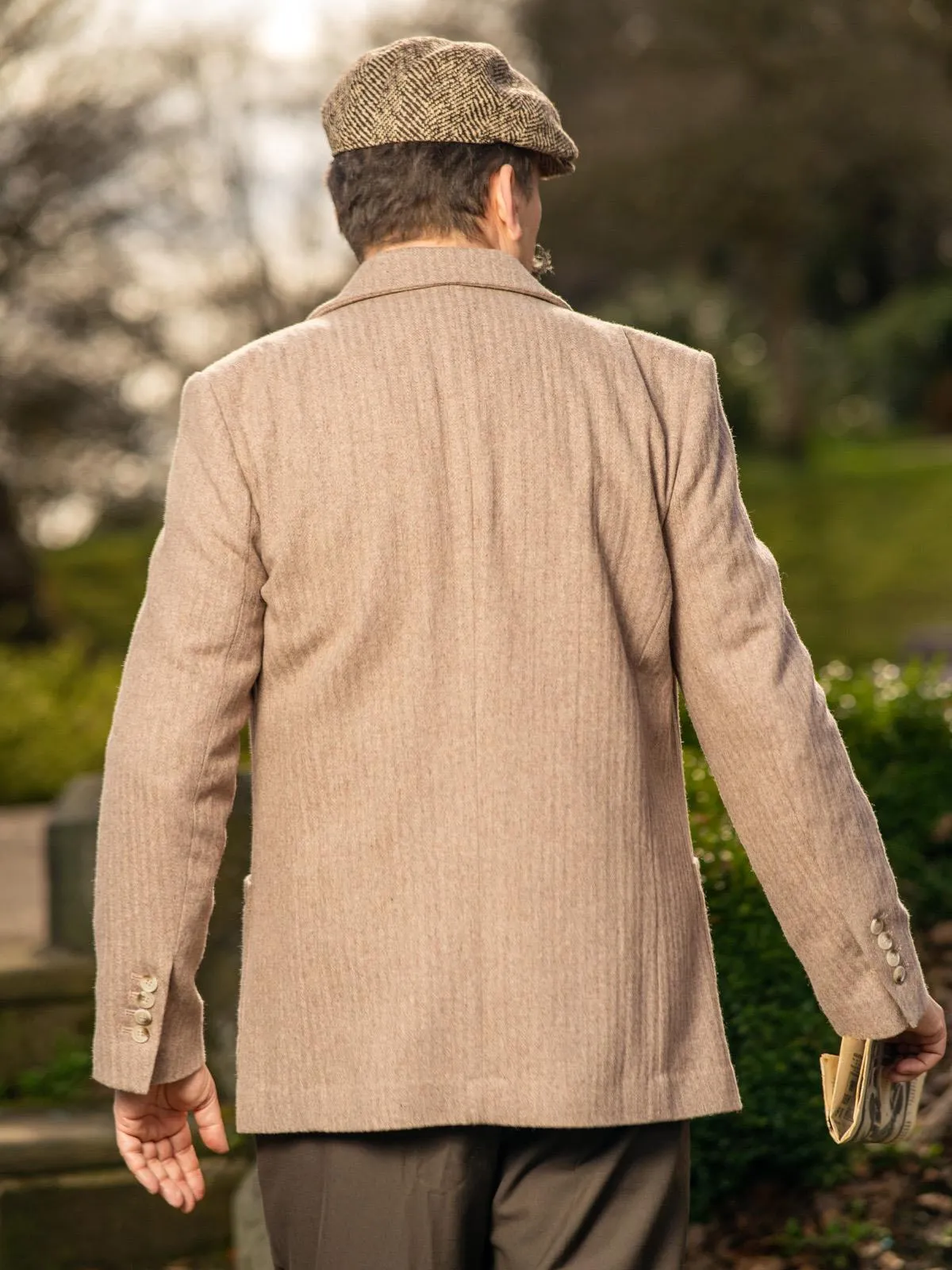 1940s Style Gallivant Beige Wool Patch Pocket Jacket - Short