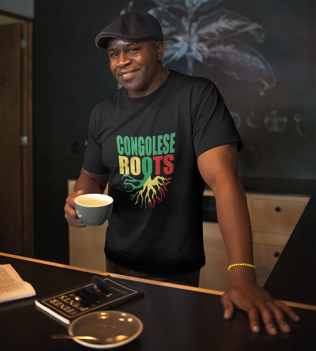 1sttheworld T-Shirt - Congolese Roots T-Shirt Black A35