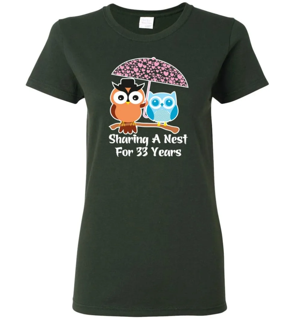 33 Years Wedding Anniversary Gifts Valentine's Day Women Tee