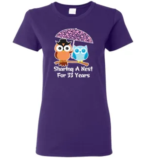 33 Years Wedding Anniversary Gifts Valentine's Day Women Tee