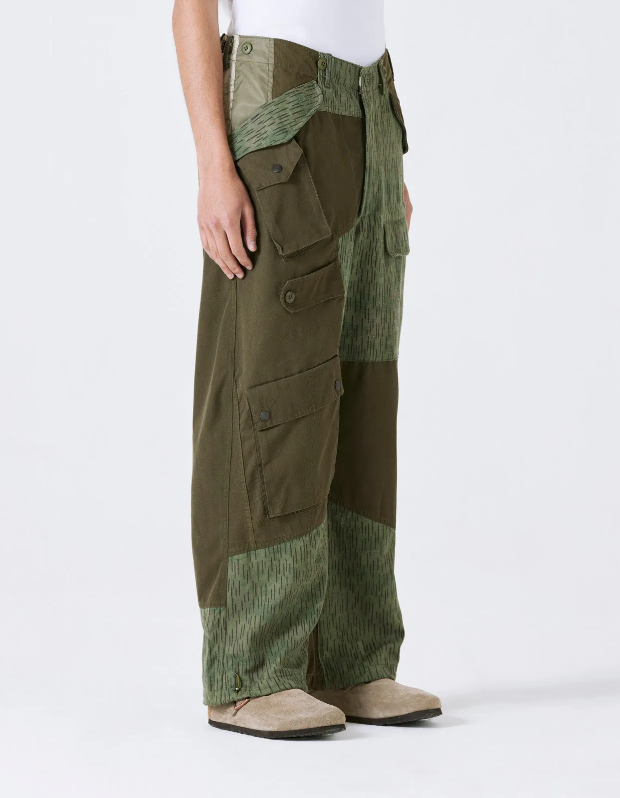 4277 Upcycled M65 Loose Cargo Pants Olive