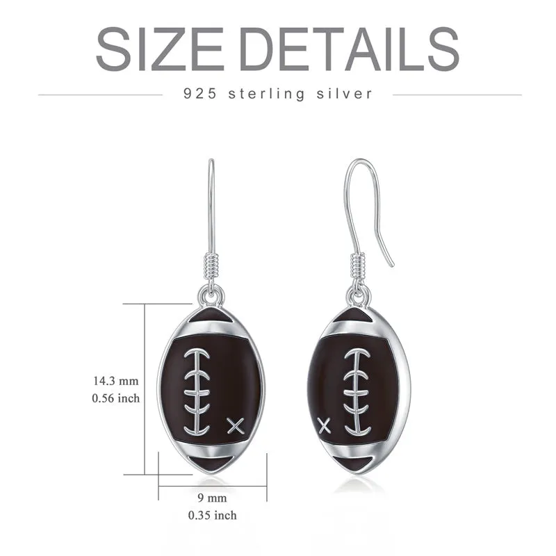 925 Sterling Silver Baseball/Football Earrings Sports Accessories Jewelry Fans Baseball/Football Gift