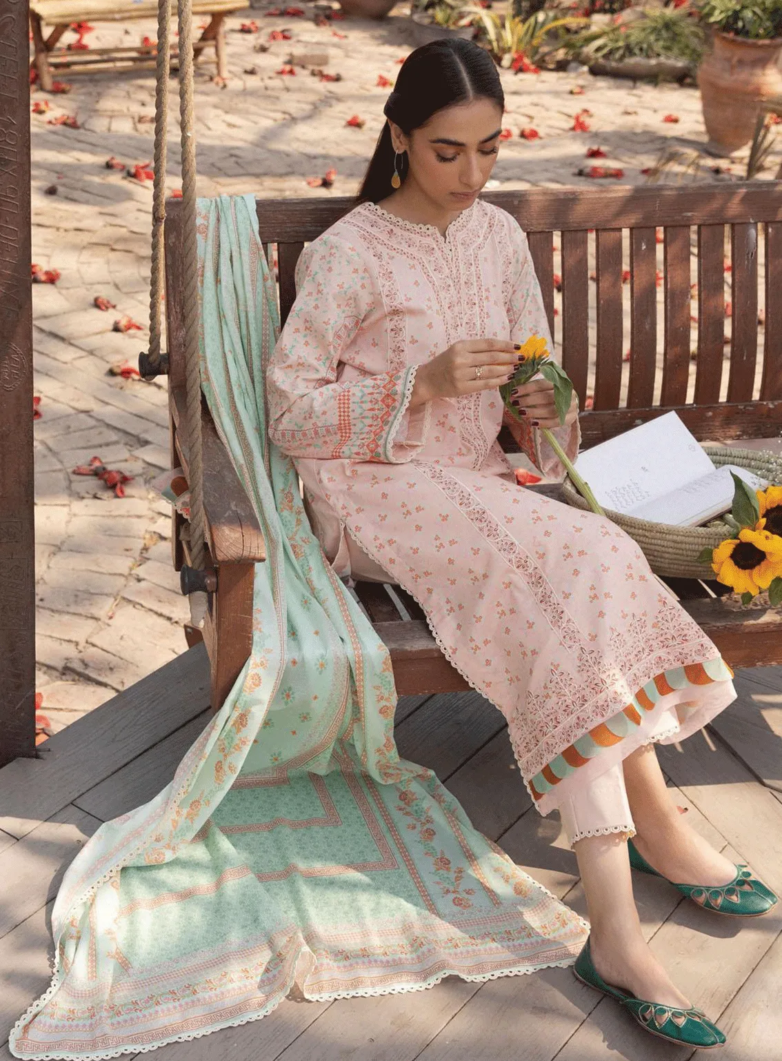 Aabyaan Embroidered Lawn Unstitched 3 Piece Suit - ABY23PL AP-02 RIA