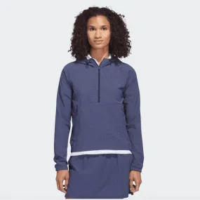 Adidas Ladies Seersucker 1/4-Zip Golf Hoodie - Navy