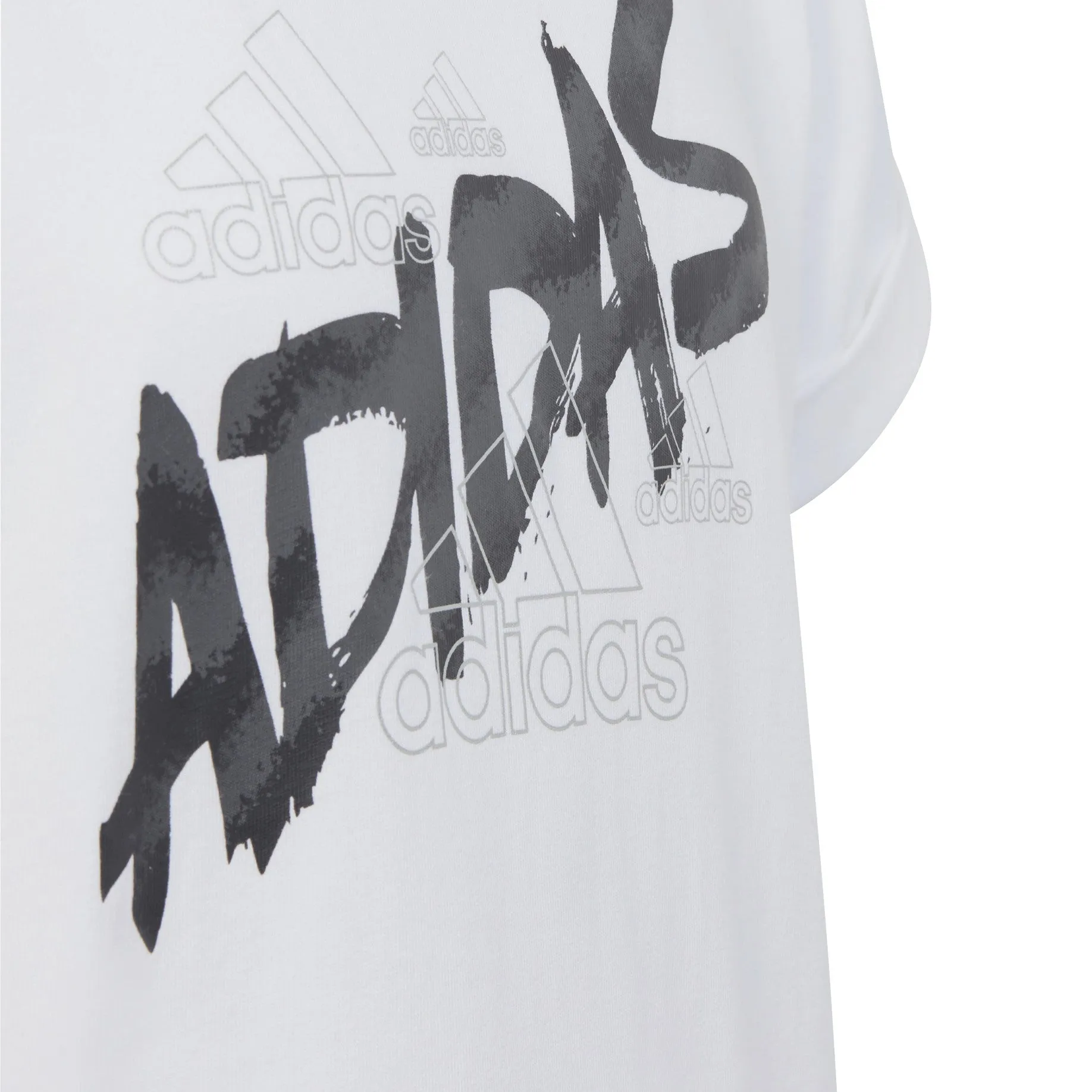 Adidas short-sleeved cotton t-shirt for girls with side knot HR5818 white