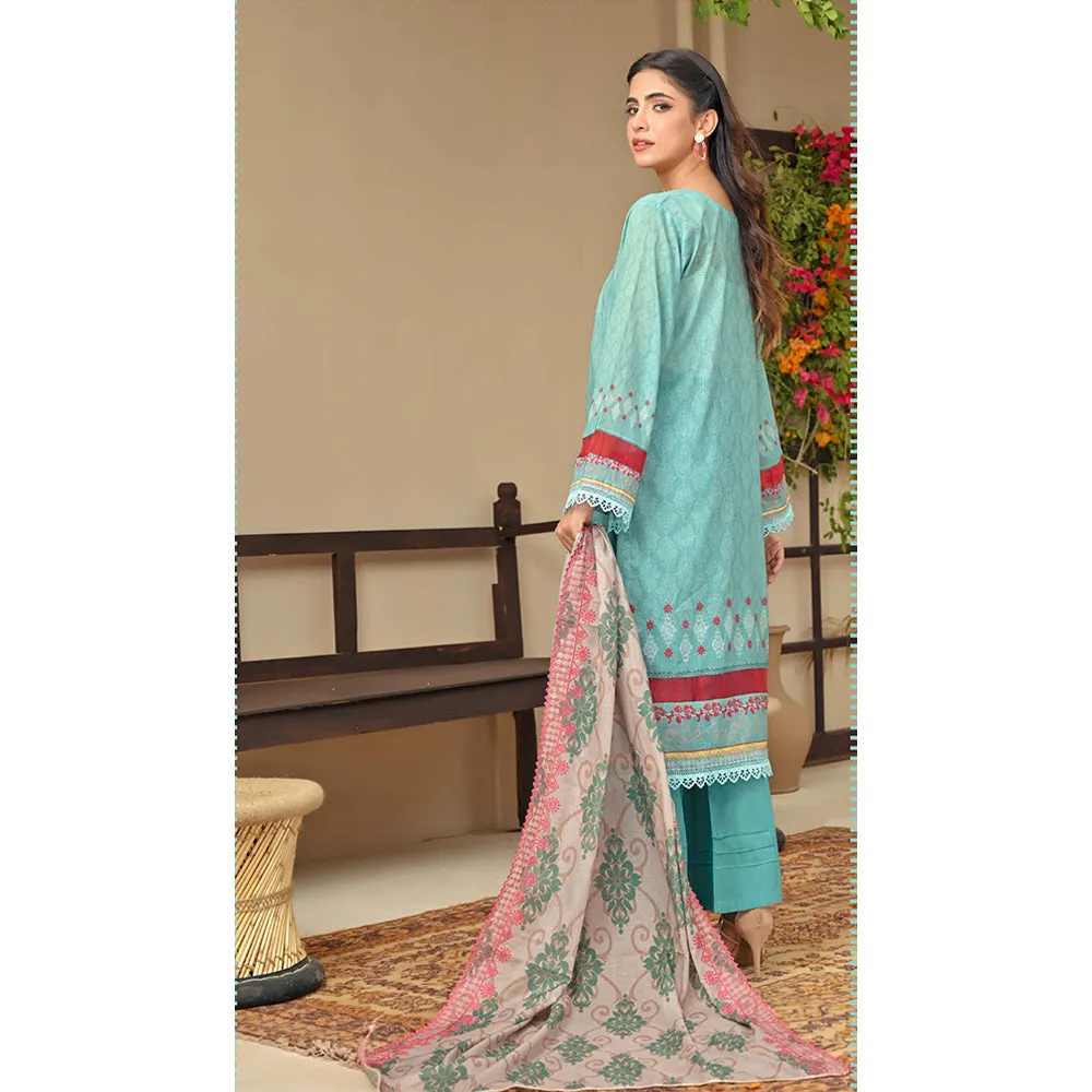 Amaya Lawn Printed Embroidered Unstiched 3Pcs Suit - 2