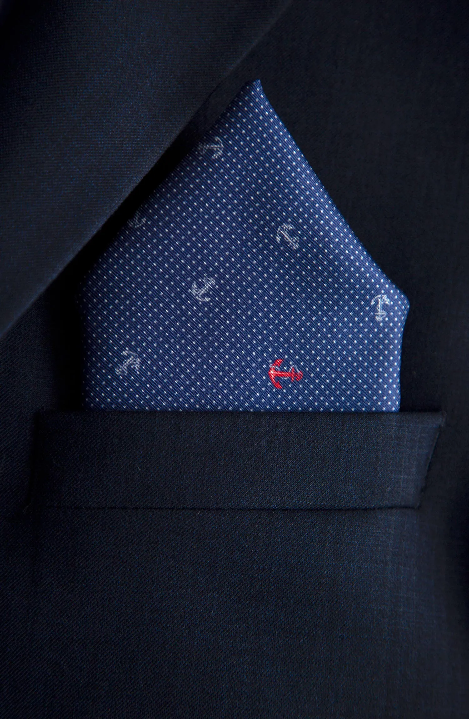 Anchor Print Pocket Square