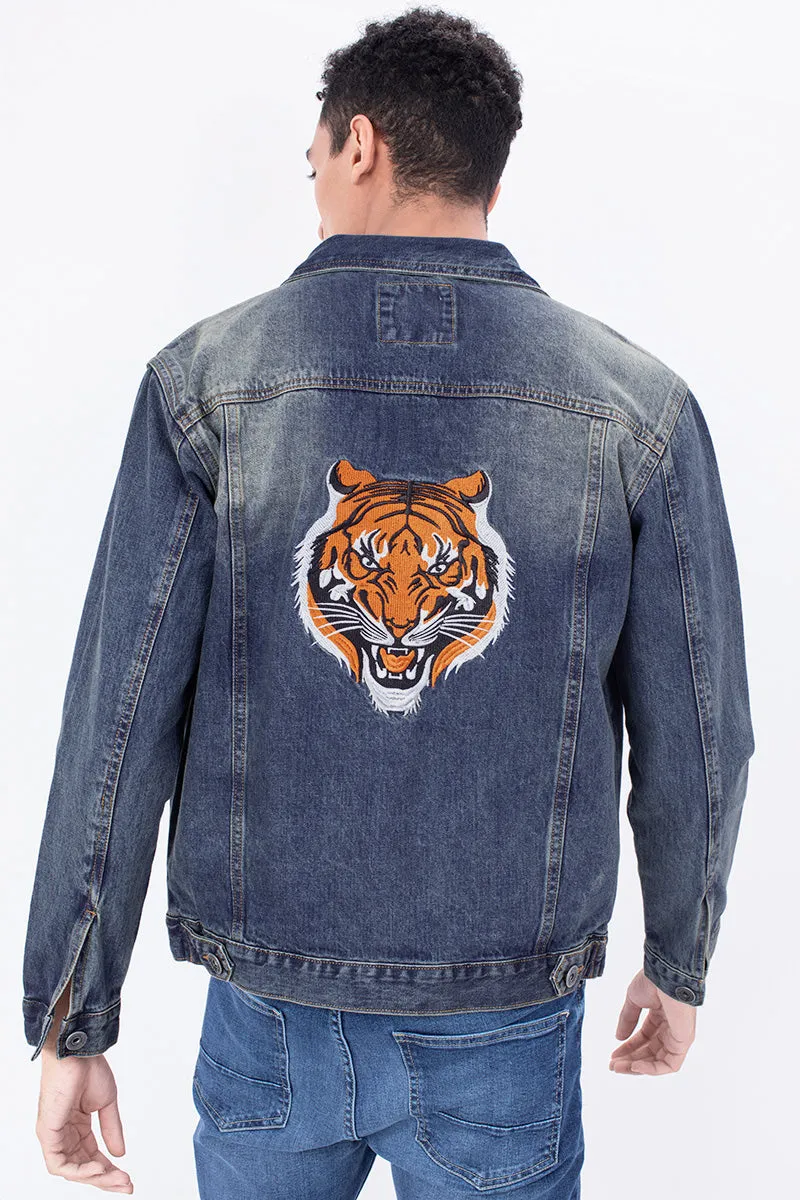 Antic Blue Tiger Denim Jackets