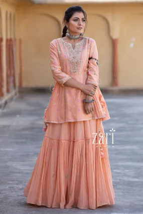 Bandhej Chanderi Suit with Gota Patti, Thread, Zardozi work.