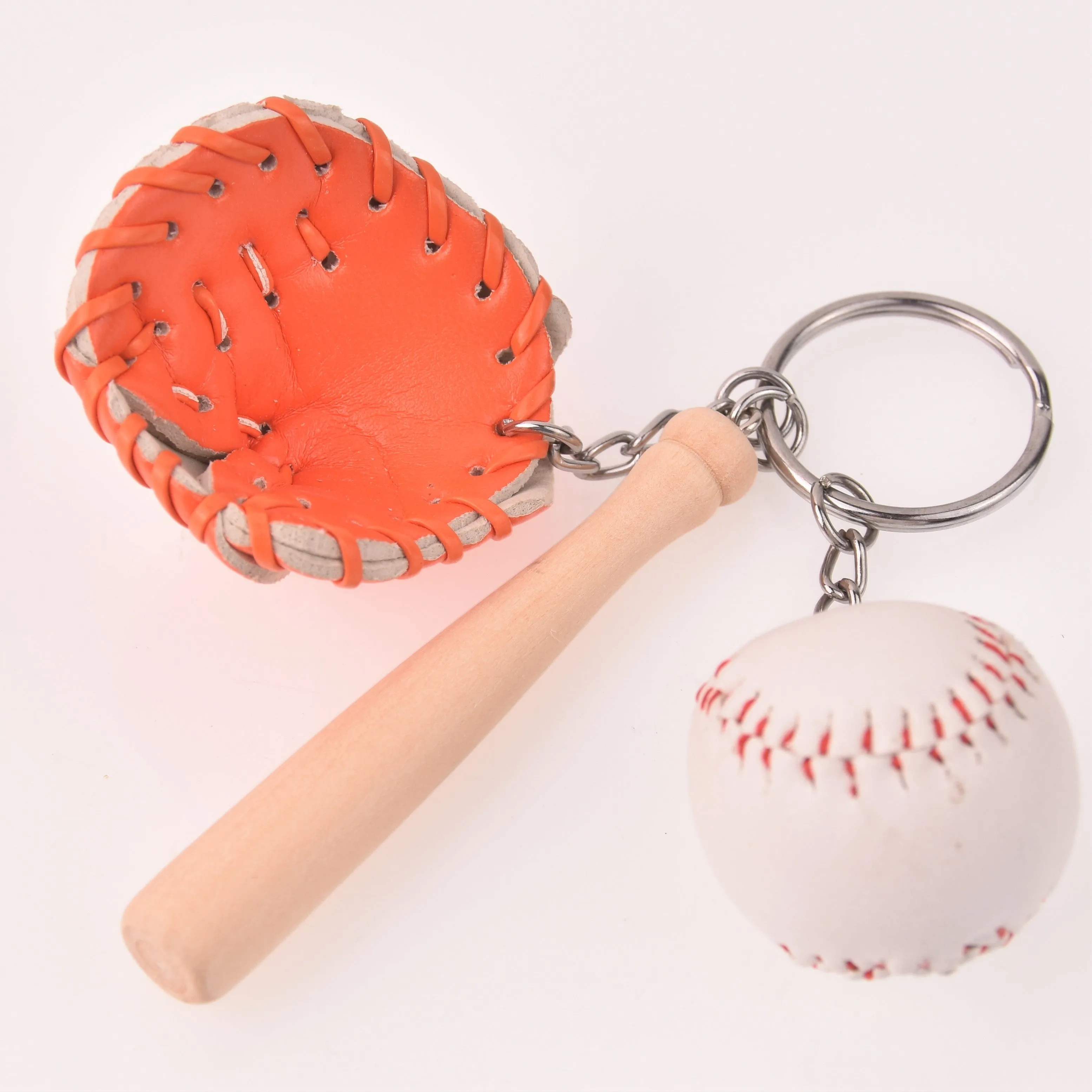 Baseball Keychain, Player Bat, Ball, Glove Keyring, Christmas Gifts for Him gft0104