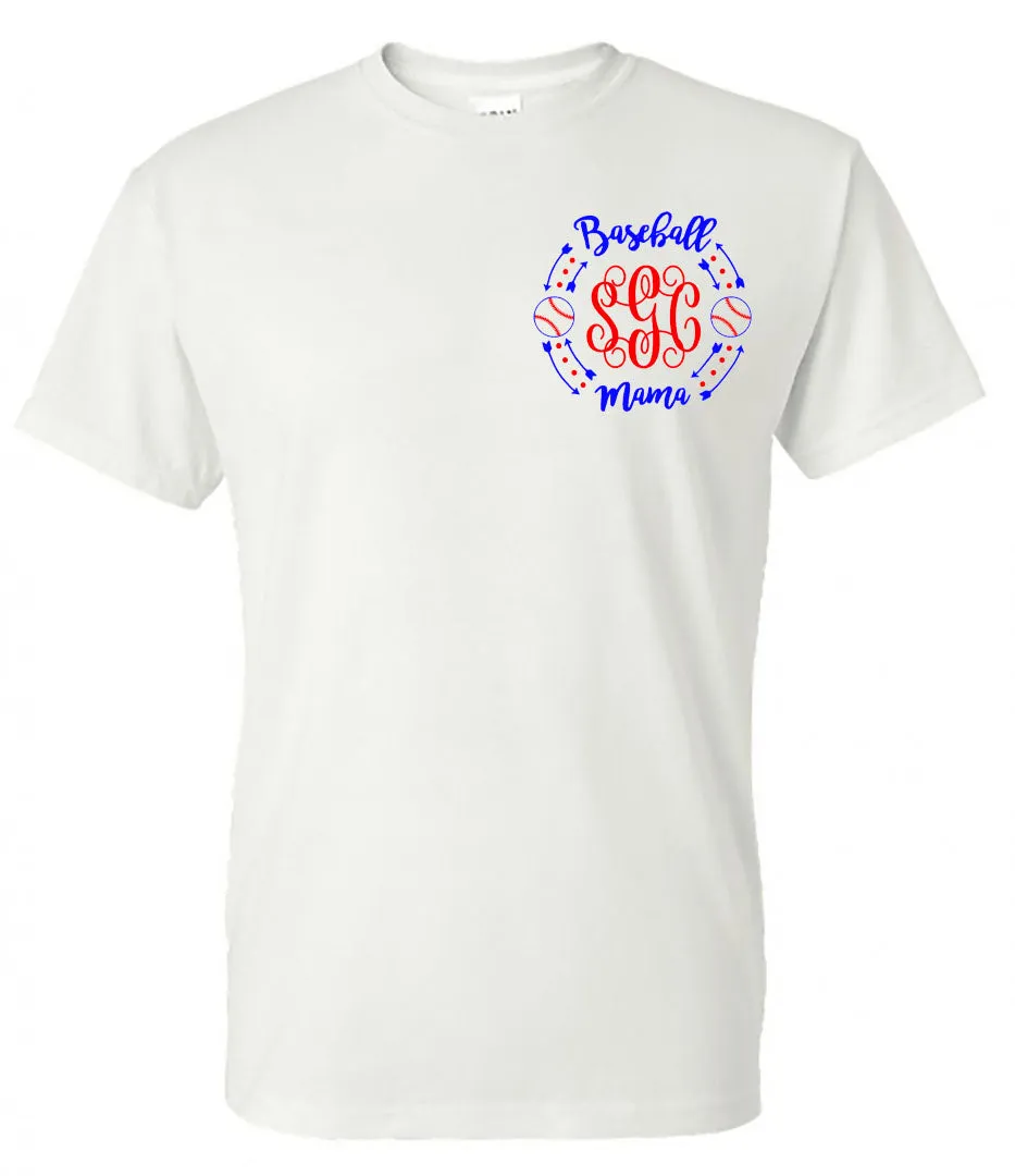 Baseball Mama Monogram Tee