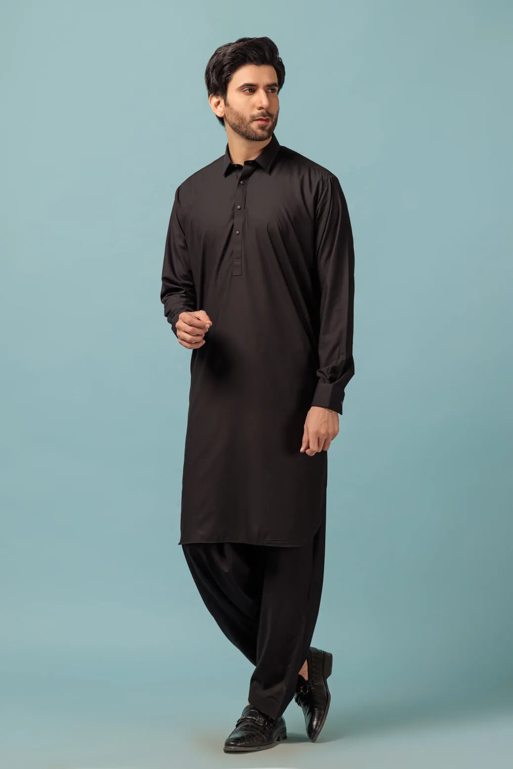 BLACK-BLENDED-SHALWAR SUIT - (GSSB23-024)