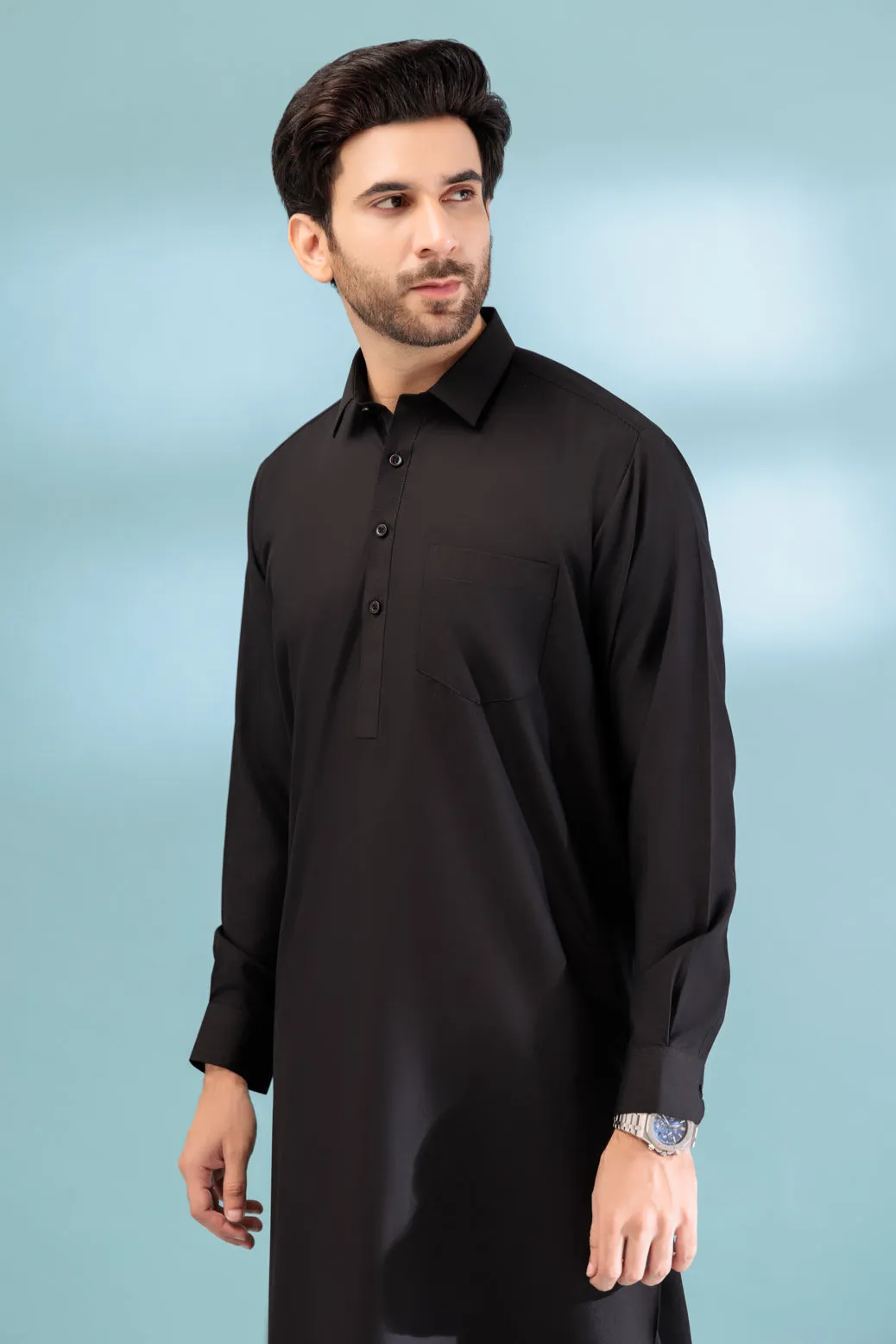 BLACK-BLENDED-SHALWAR SUIT - (GSSS23-028)