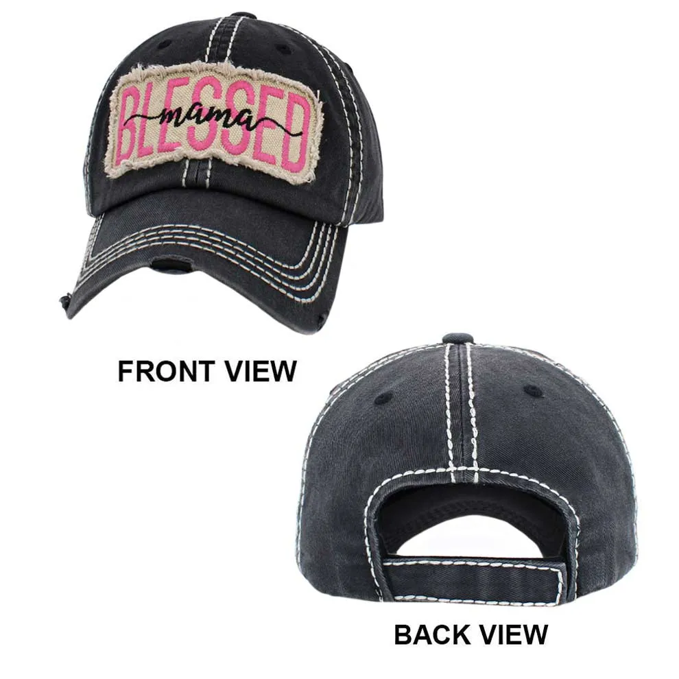 Blessed Mama Message Vintage Baseball Cap