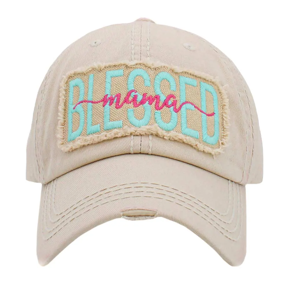 Blessed Mama Message Vintage Baseball Cap