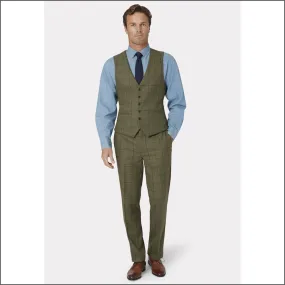 Brook Taverner Haincliffe Green with Blue Overcheck Tweed Suit Trouser<>