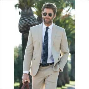 Brook Taverner Tailored Fit Natural Linen Mix Suit Jacket<><>