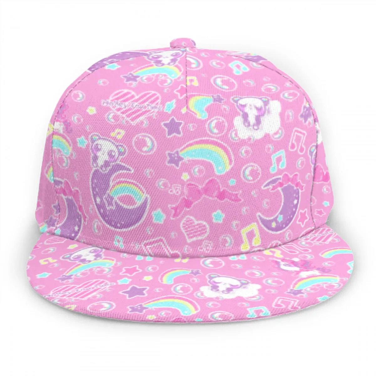 Bubbly Dreams Pink Baseball Cap With Flat Brim