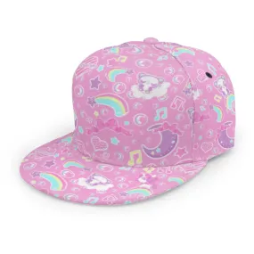 Bubbly Dreams Pink Baseball Cap With Flat Brim