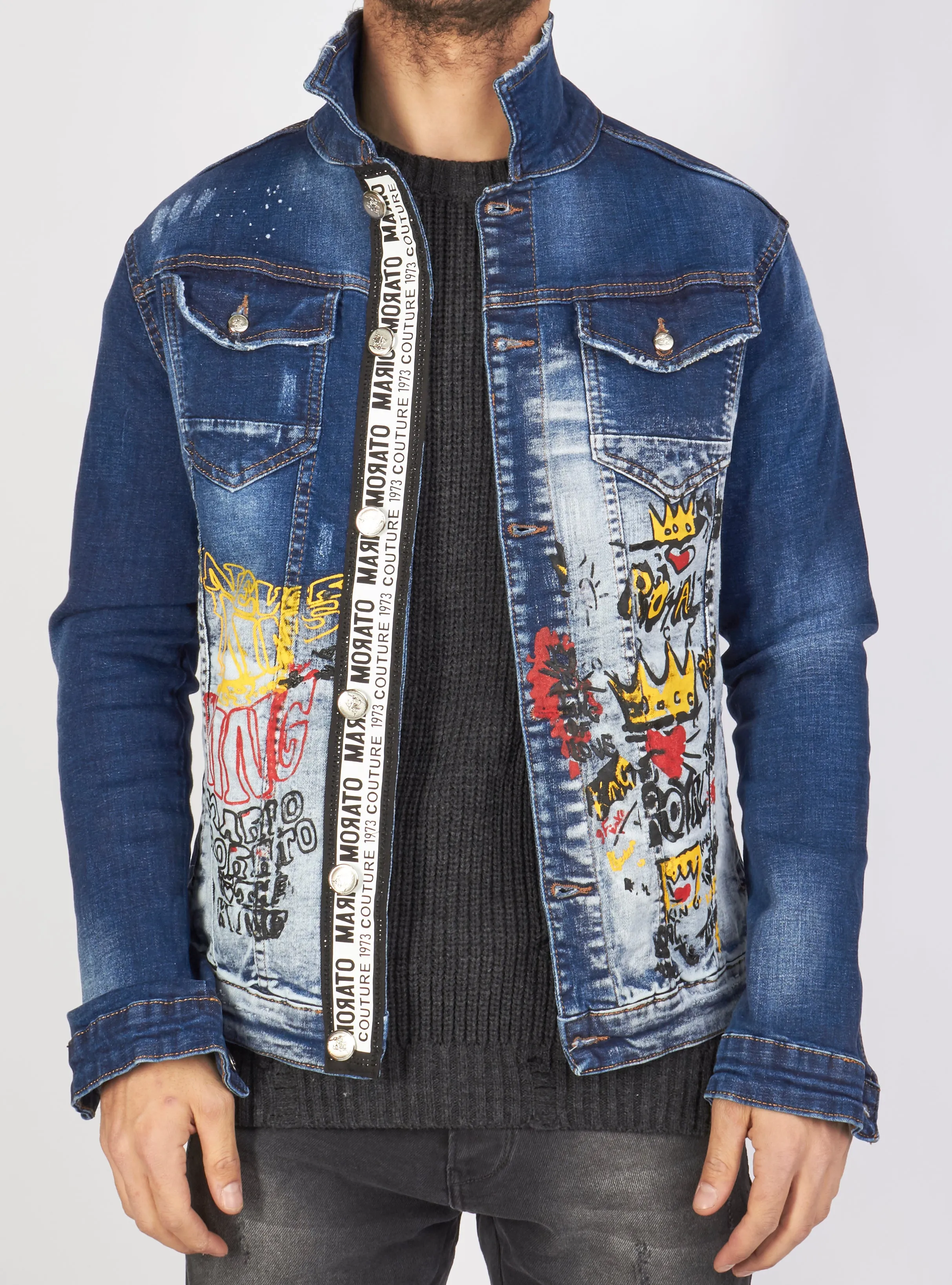 Buyer's Choice Denim Jacket - Graphics - Blue - 2393-201-A35