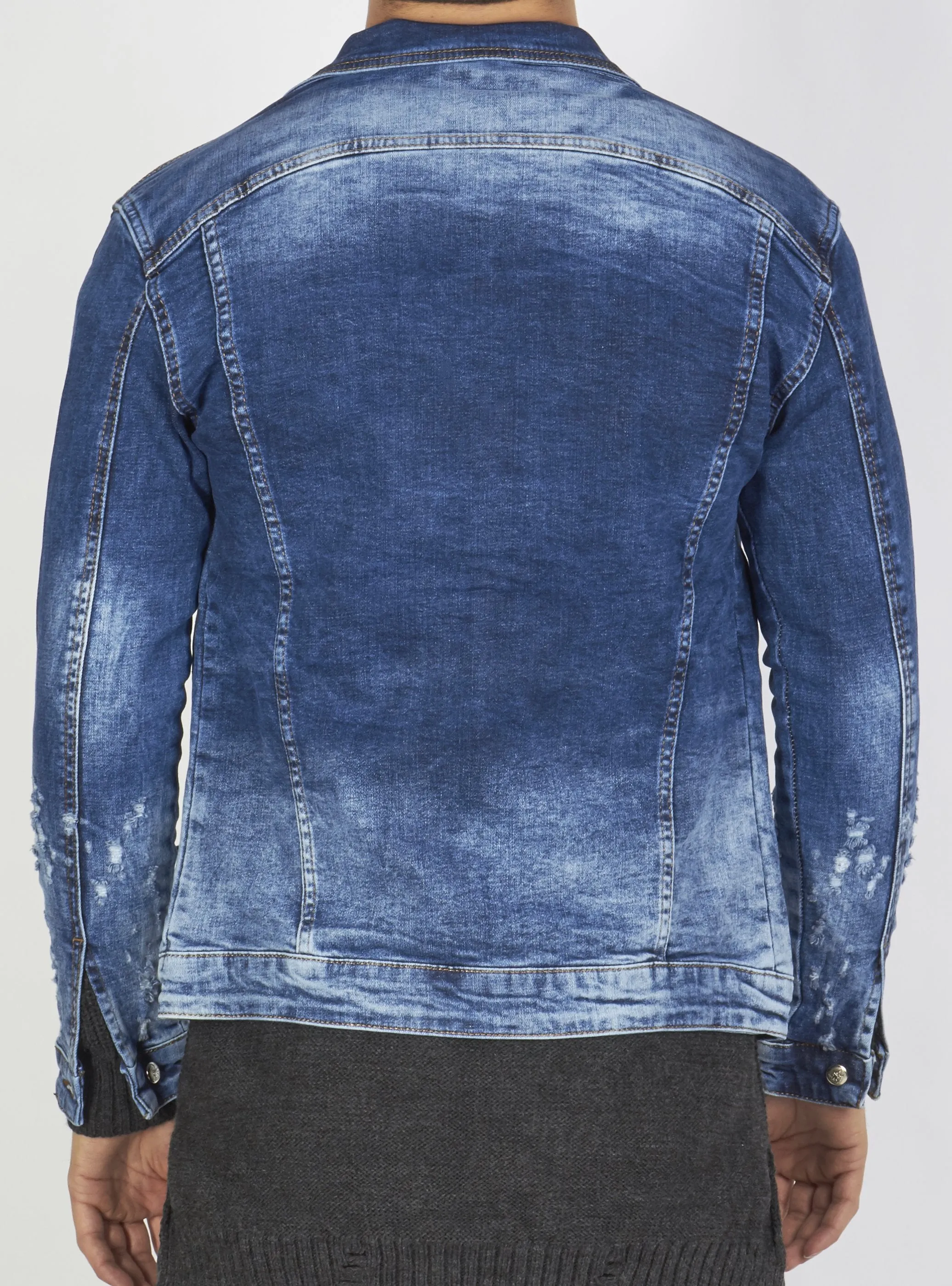 Buyer's Choice Denim Jacket - Leather - Blue - 2212-201-A35