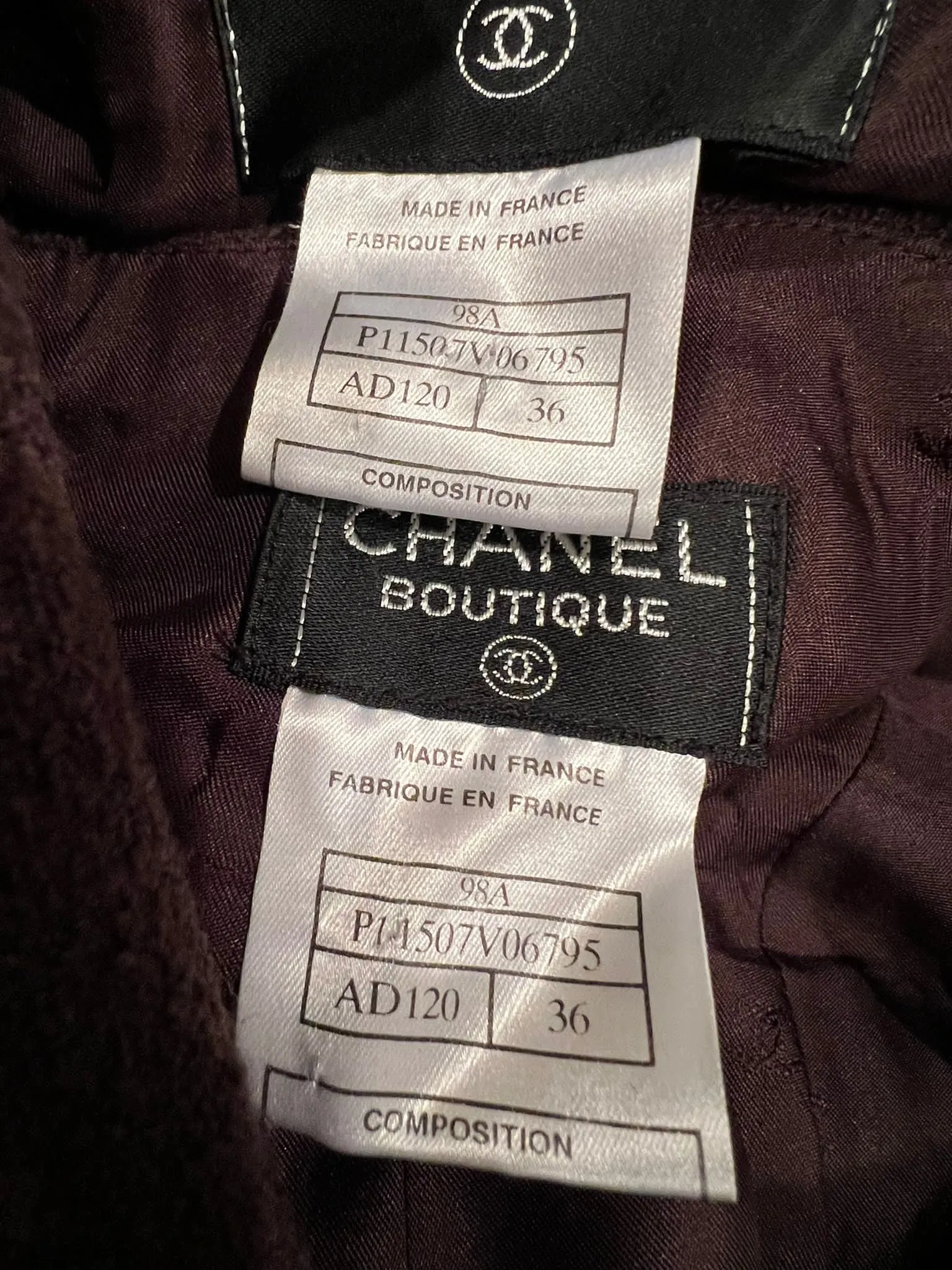 Classic Chanel Vintage 98A 1998 Fall Brown Skirt Suit FR 36 US 4