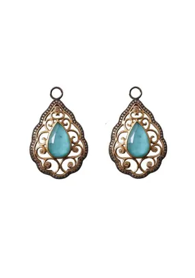 Cynthia Ann Filigree Turquoise Teardrop Earring Jackets