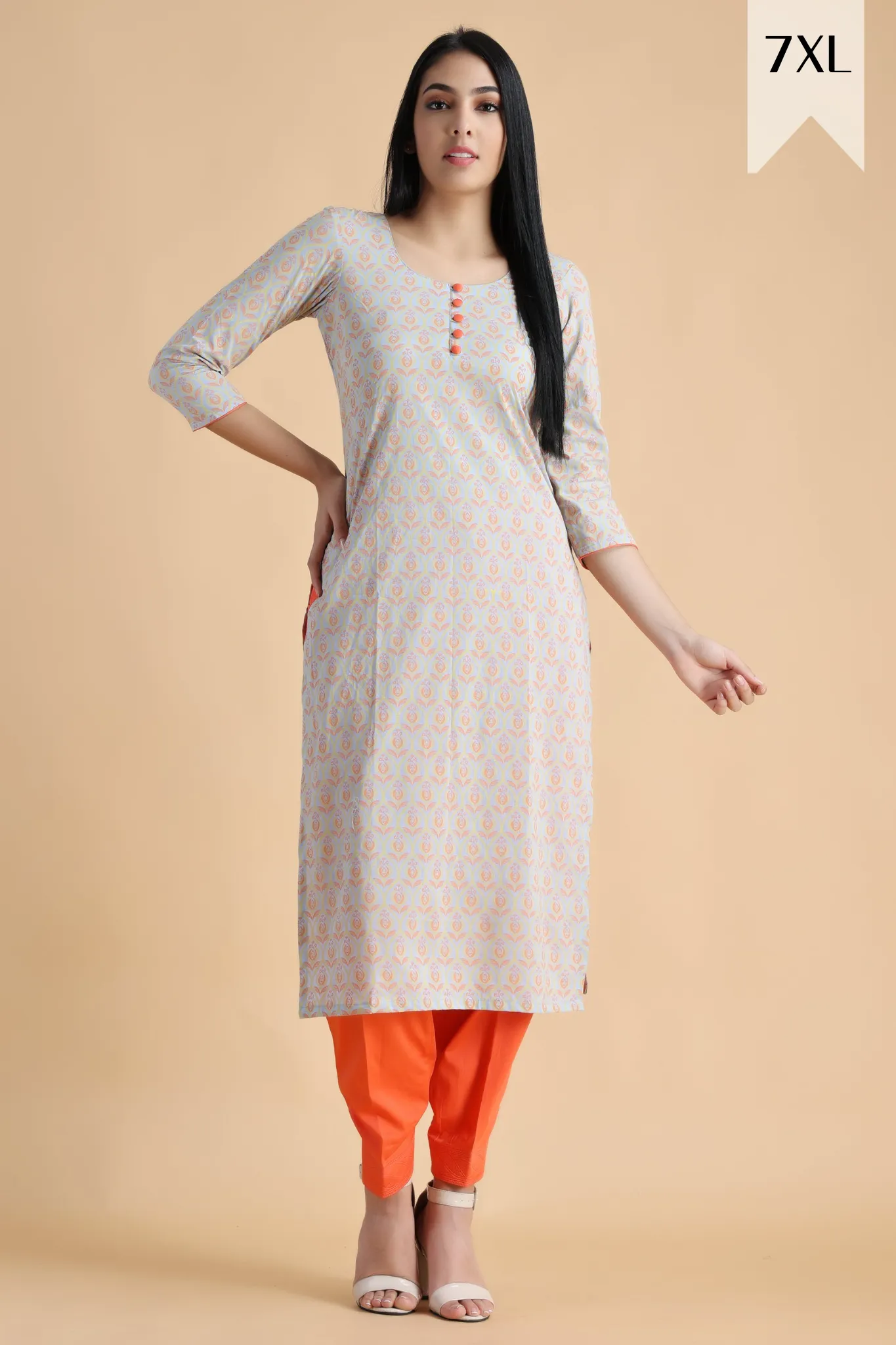 Dewdrop Grey Cotton Kurta Set