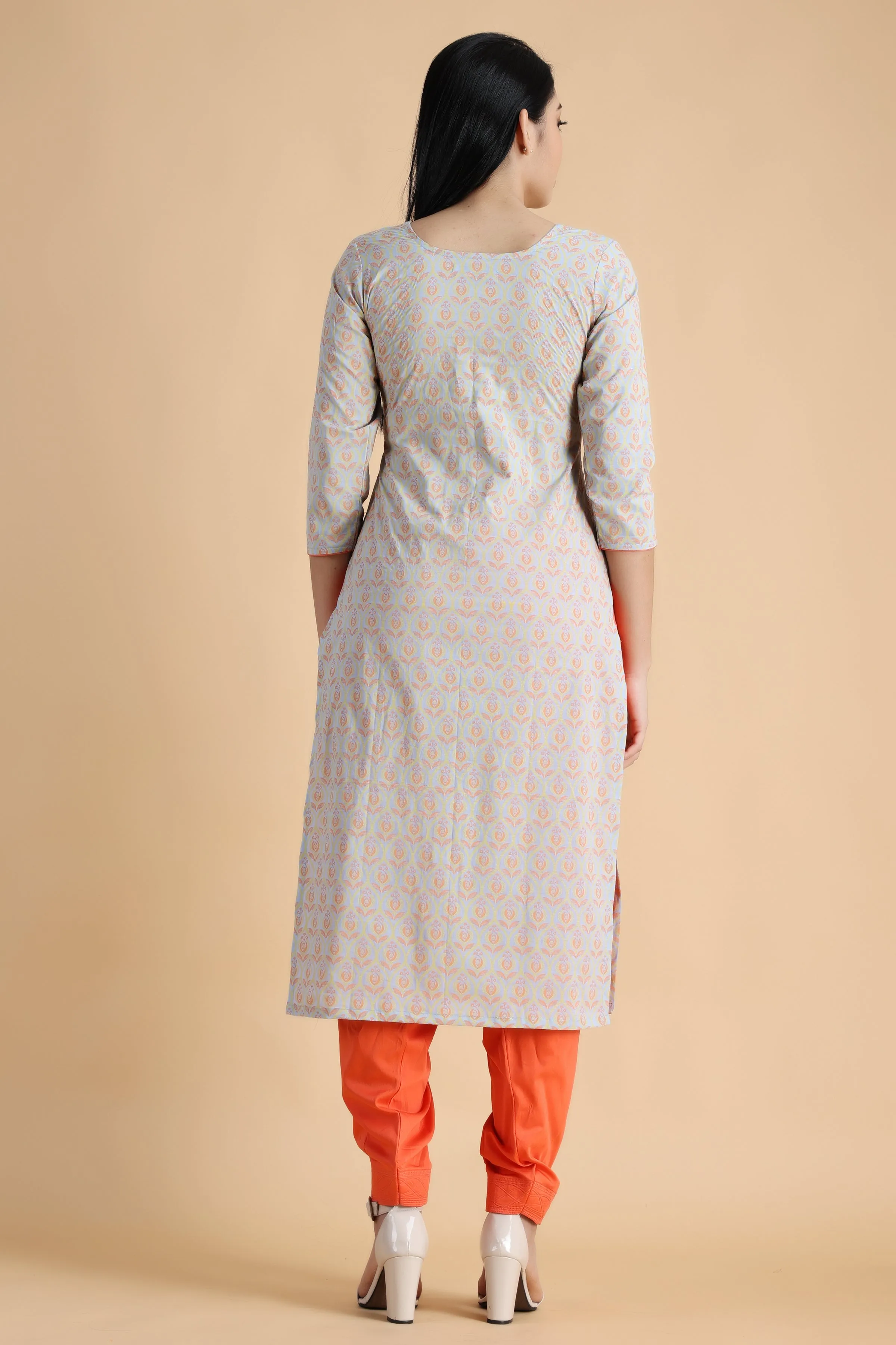 Dewdrop Grey Cotton Kurta Set