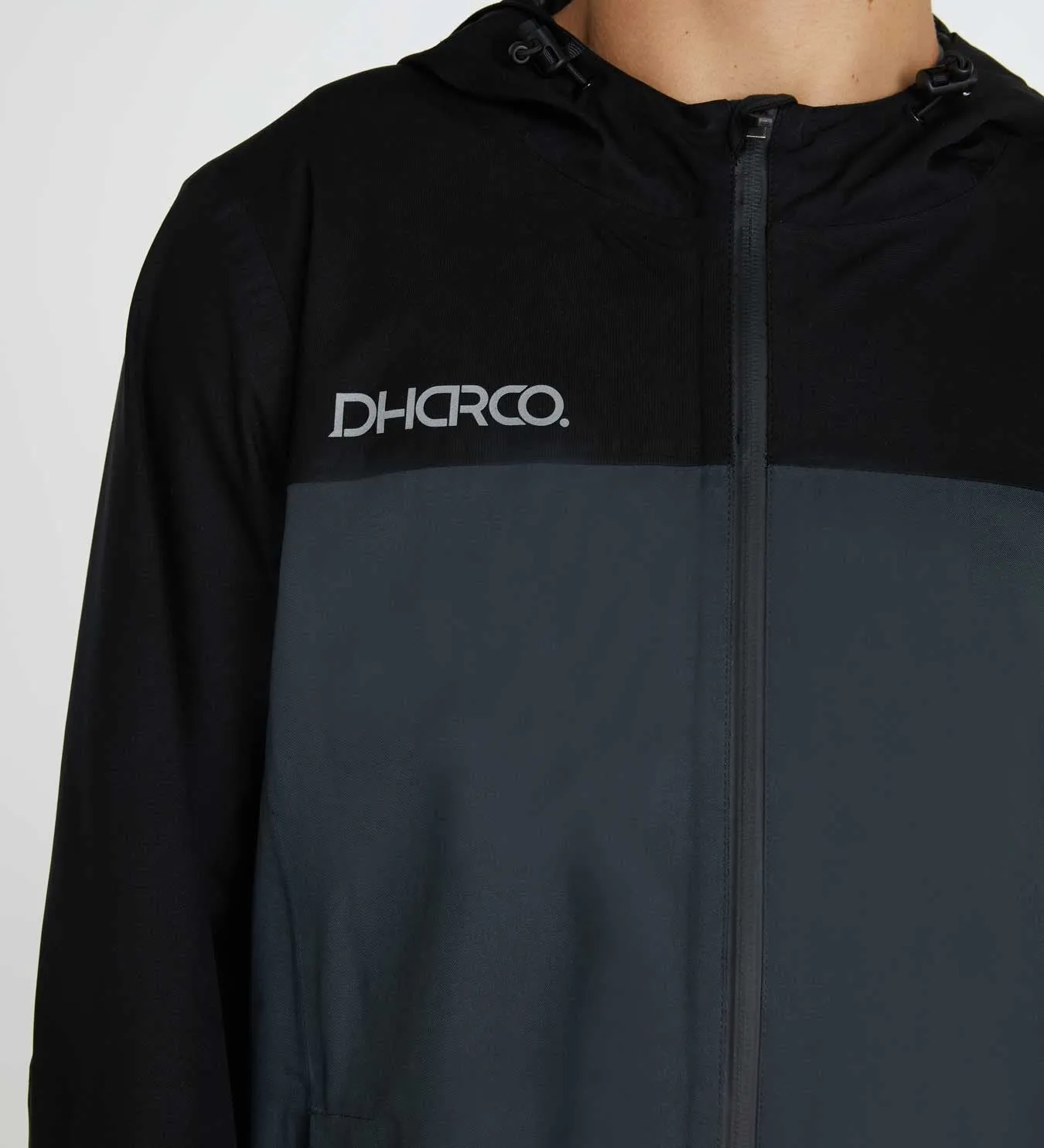 Dharco Mens Rain Jacket Black Grey