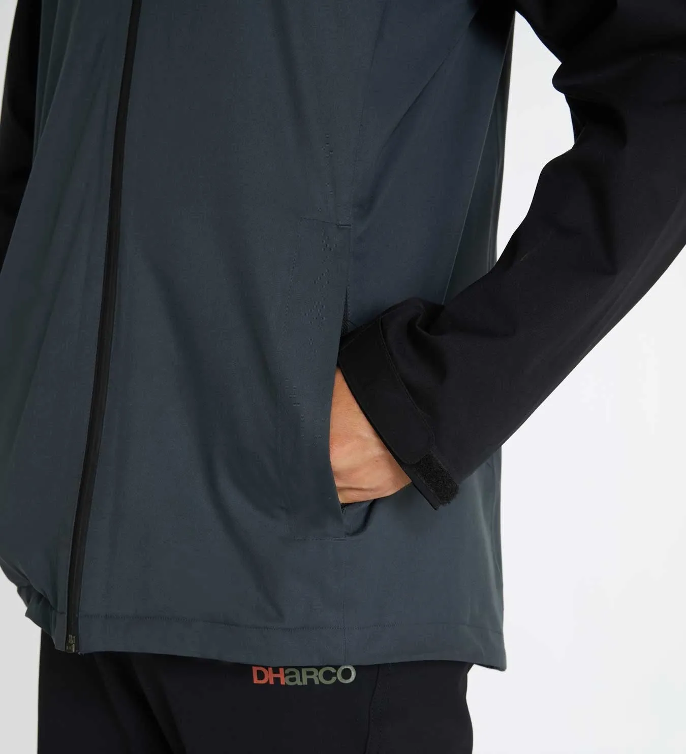 Dharco Mens Rain Jacket Black Grey