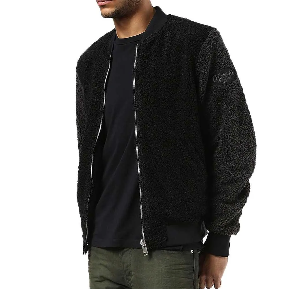 Diesel W-Bluefur Reversible Bomber Jacket - Black