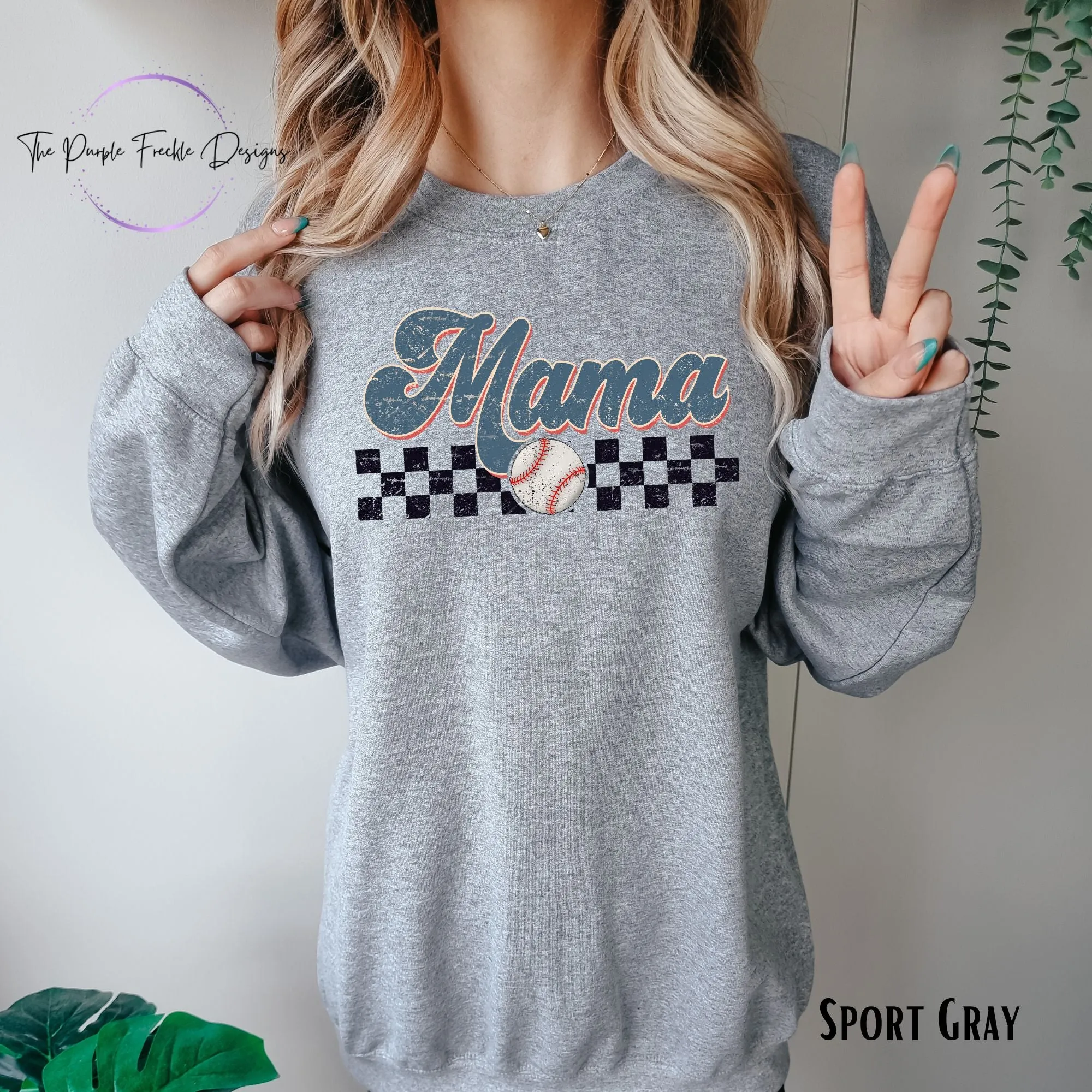 Distressed Baseball Mama