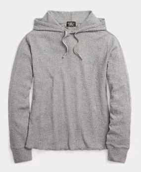 Double RL - Waffle-Knit Hoodie in Vintage Grey Heather