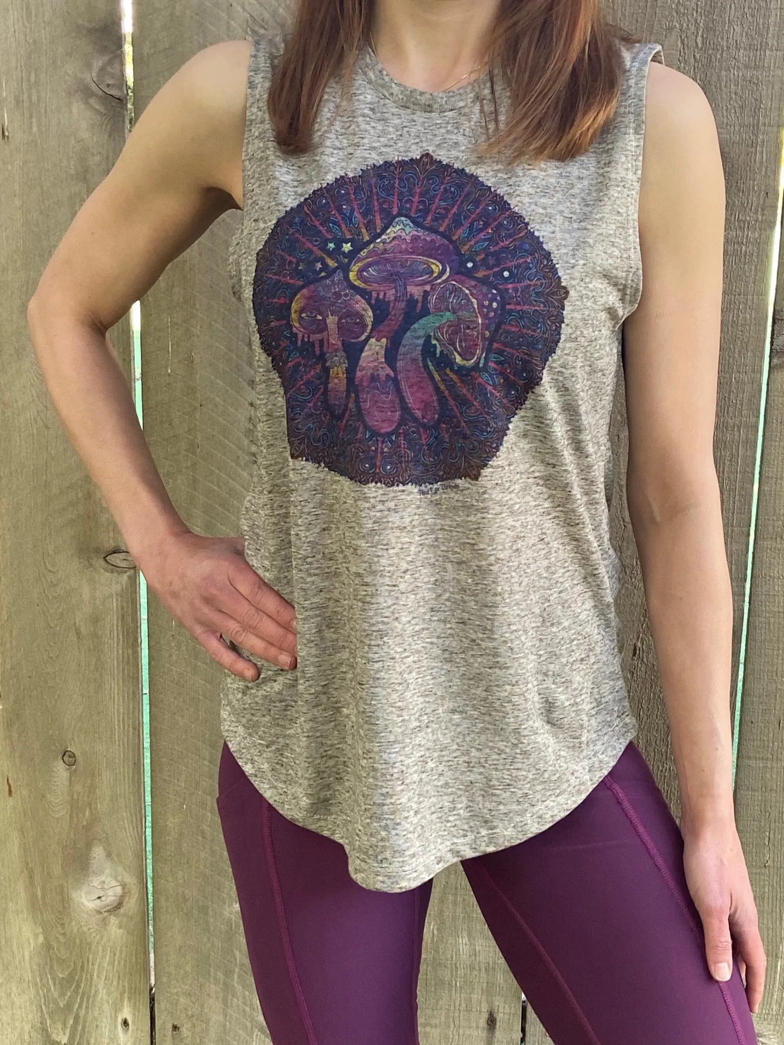 Entheogenic "Magic" Mushrooms On Linen Boyfriend Tee