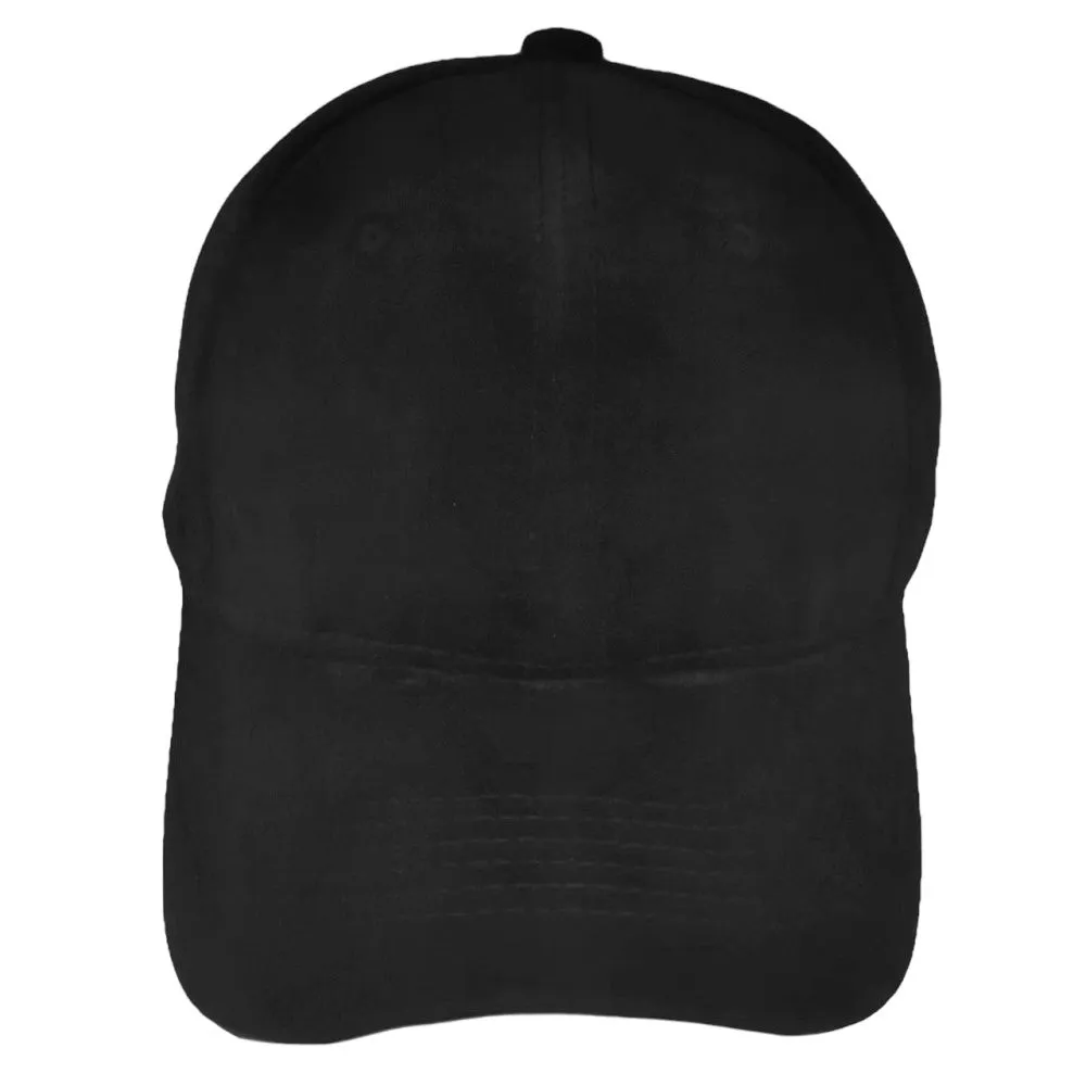 Faux Suede Solid Baseball Cap