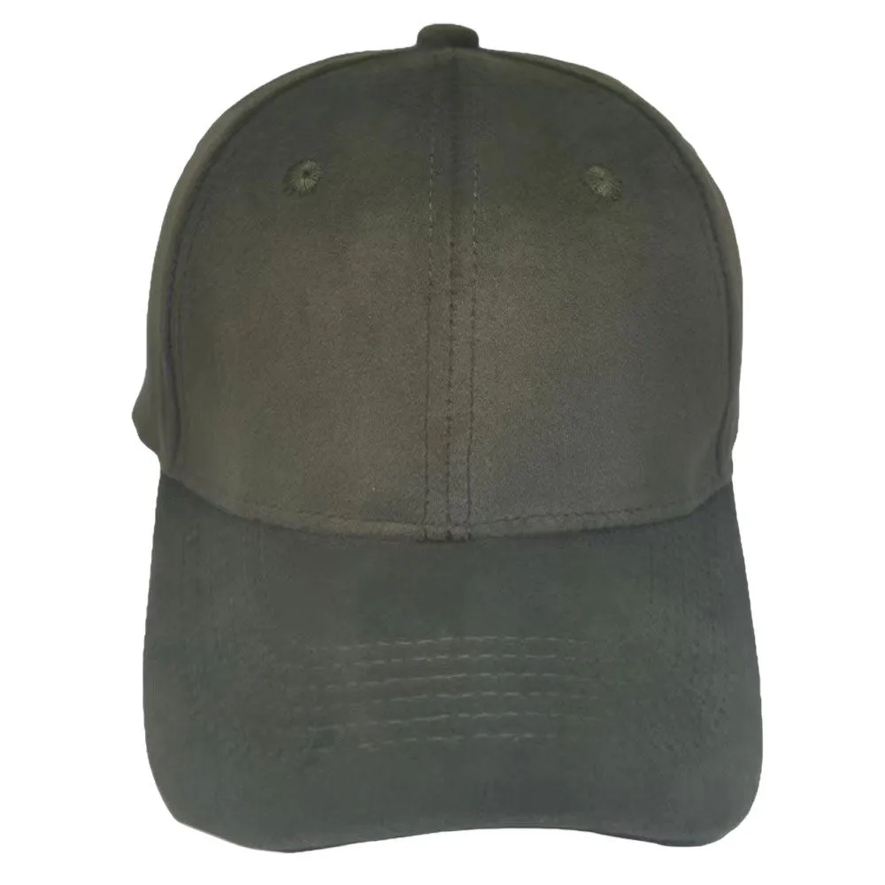 Faux Suede Solid Baseball Cap