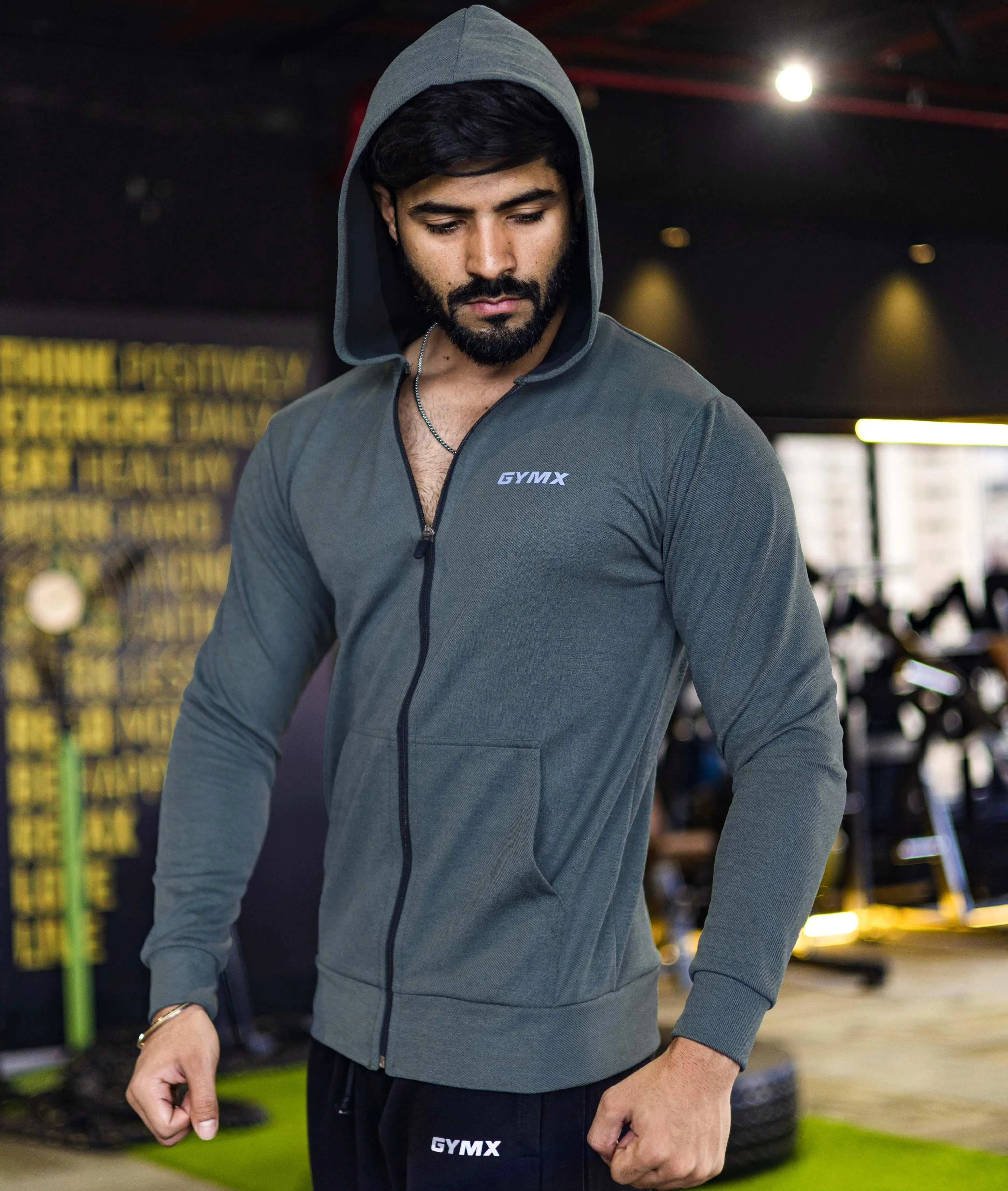 Gains GymX Hoodie: Slate Grey