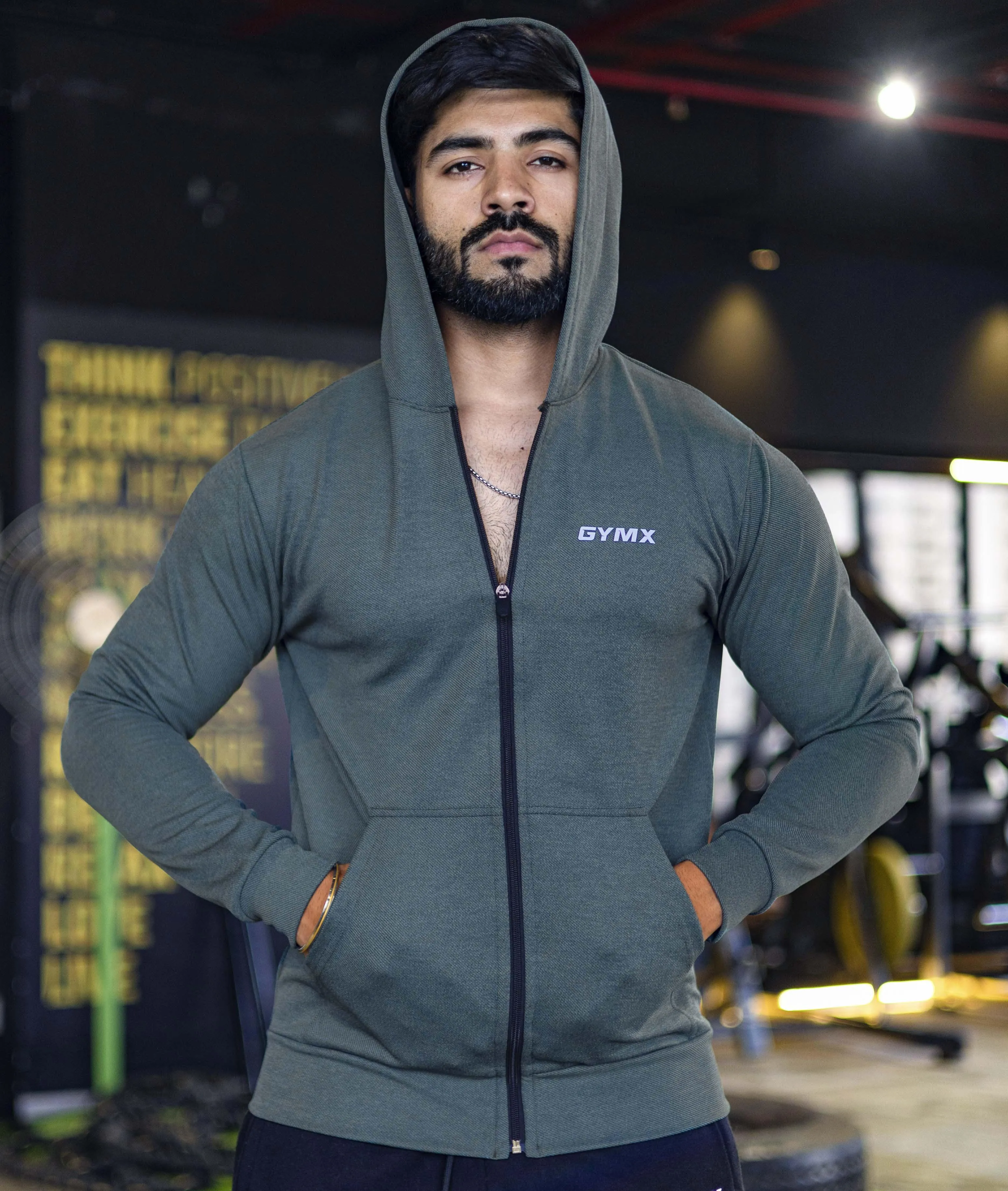 Gains GymX Hoodie: Slate Grey