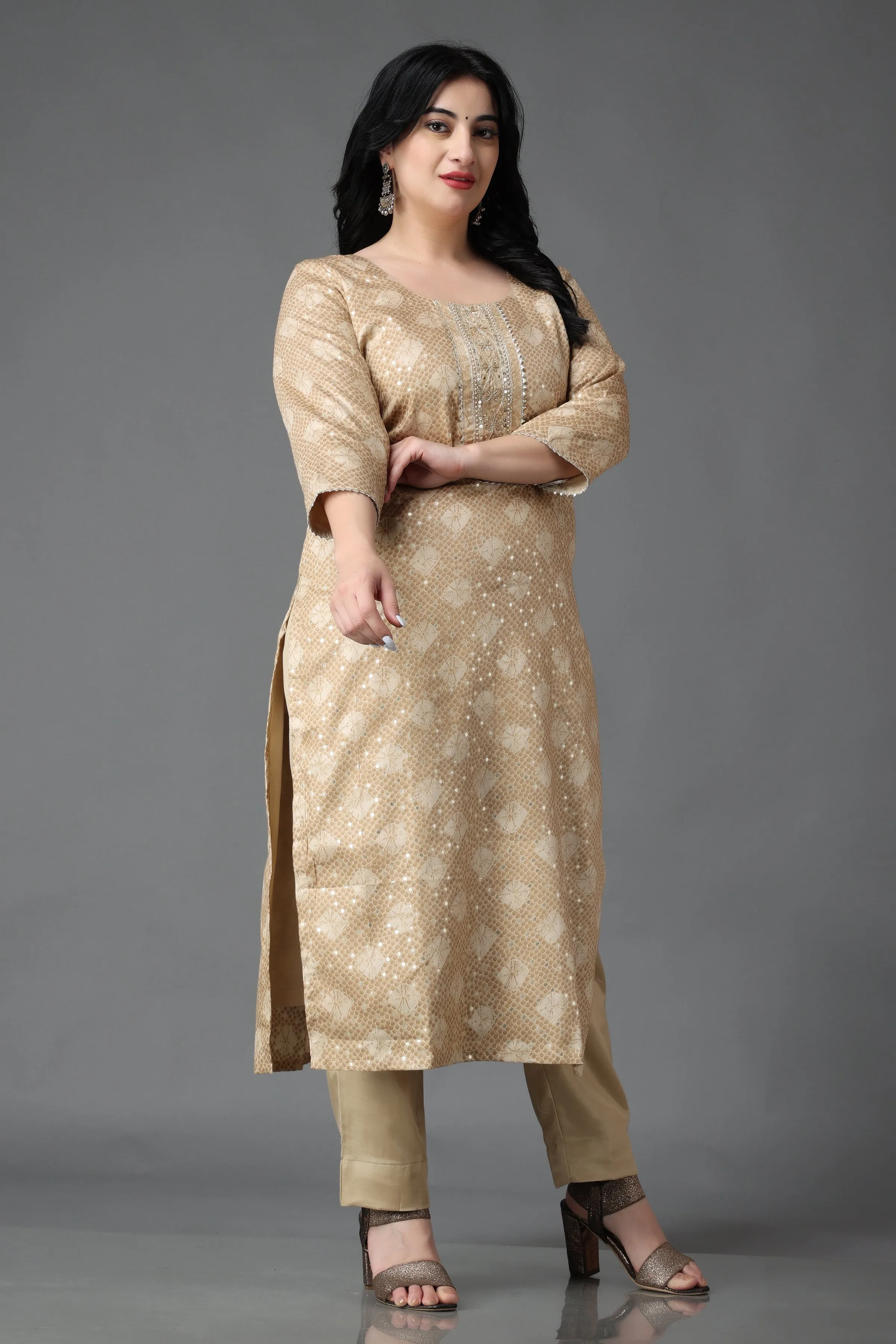 Golden Memories Modal Suit With Handwork