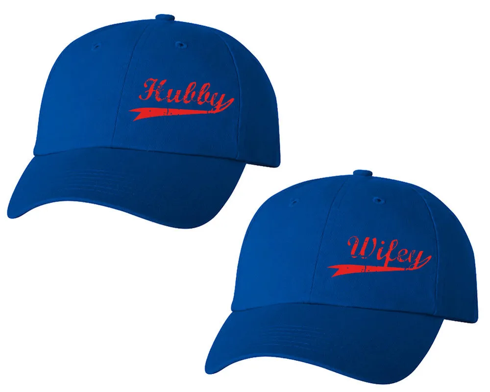 Hubby Wifey Couple Matching Baseball Caps, Couple Baseball Hats