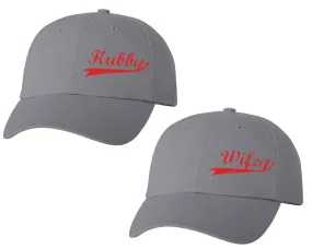 Hubby Wifey Couple Matching Baseball Caps, Couple Baseball Hats