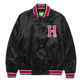 HUF CRACKERJACK SATIN BASEBALL JACKET-BLACK