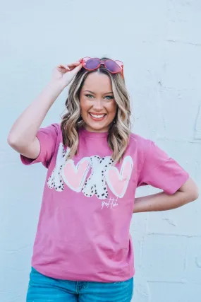 {I ONLY HAVE EYES FOR YOU} Leopard XOXO Orchid Crew Neck Tee