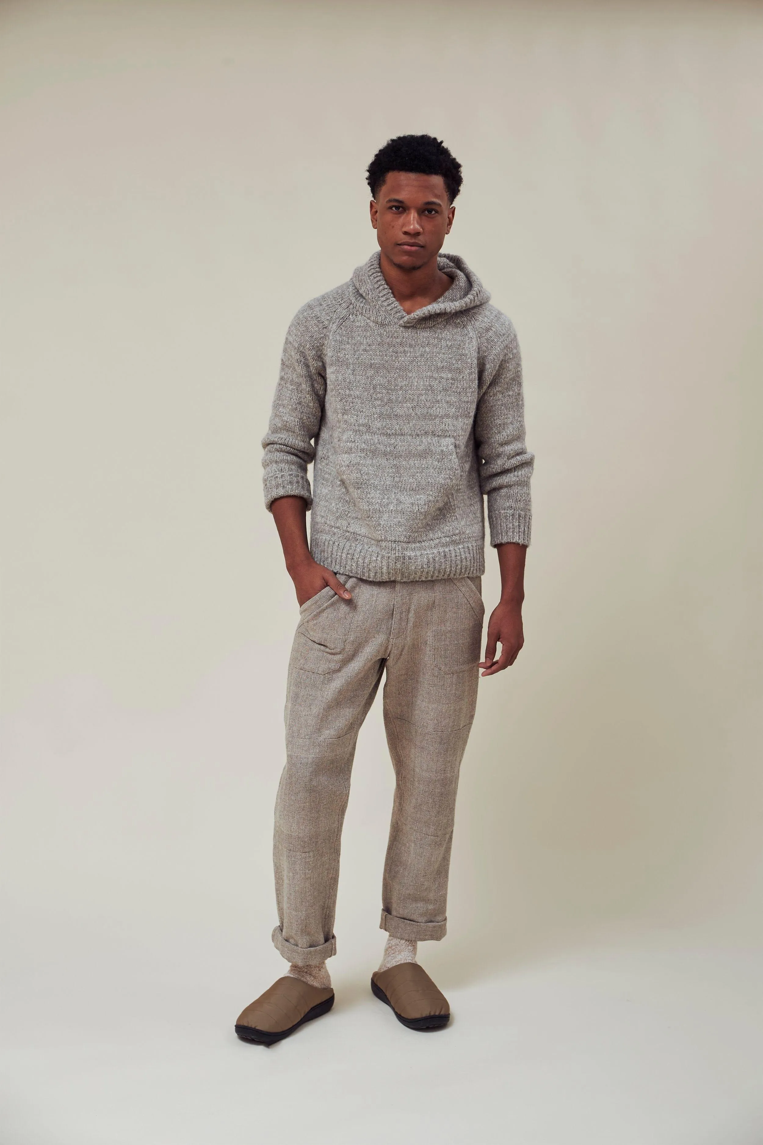 INDI ASH - Nova Hoody Grey Alpaca/Walnut