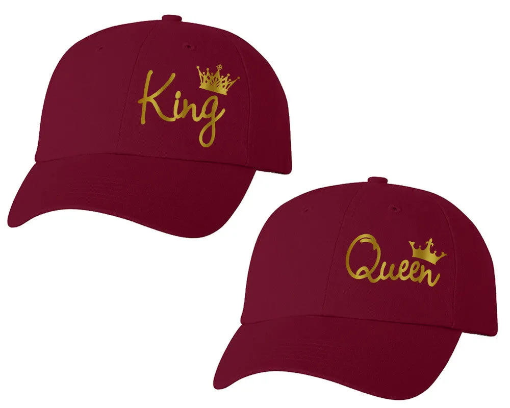 King Queen Couple Matching Baseball Caps, Couple Baseball Hats