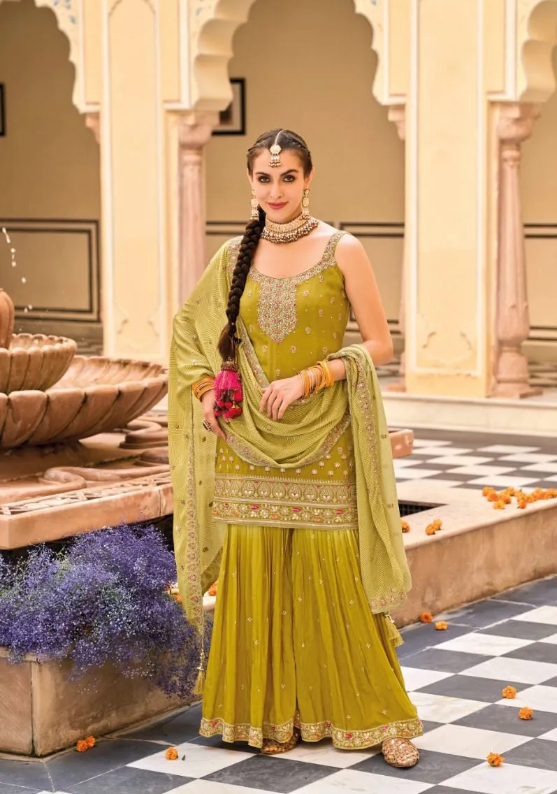 Luxury Wedding wear Top Plazo and Dupatta Women Kurta Suit