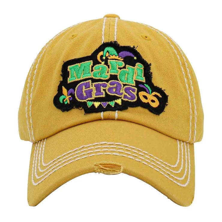 Mardi Gras Message Vintage Baseball Cap