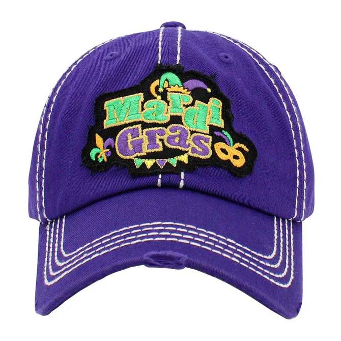 Mardi Gras Message Vintage Baseball Cap