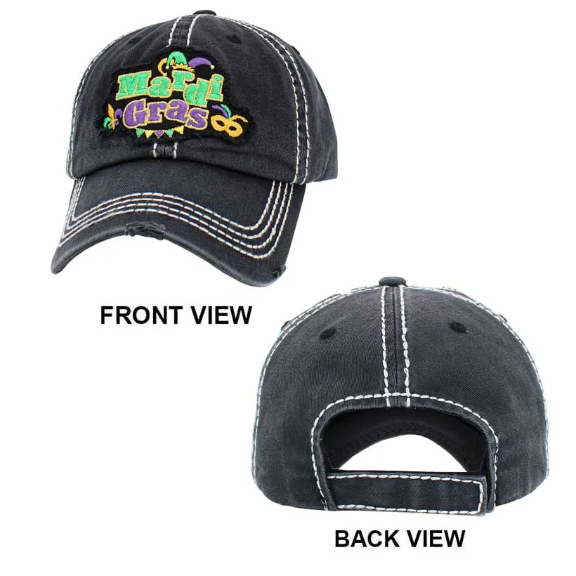 Mardi Gras Message Vintage Baseball Cap